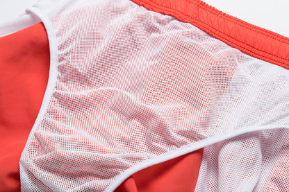 Men's Quick Dry Beach Shorts with Two Sides Pockets and Mesh Lining