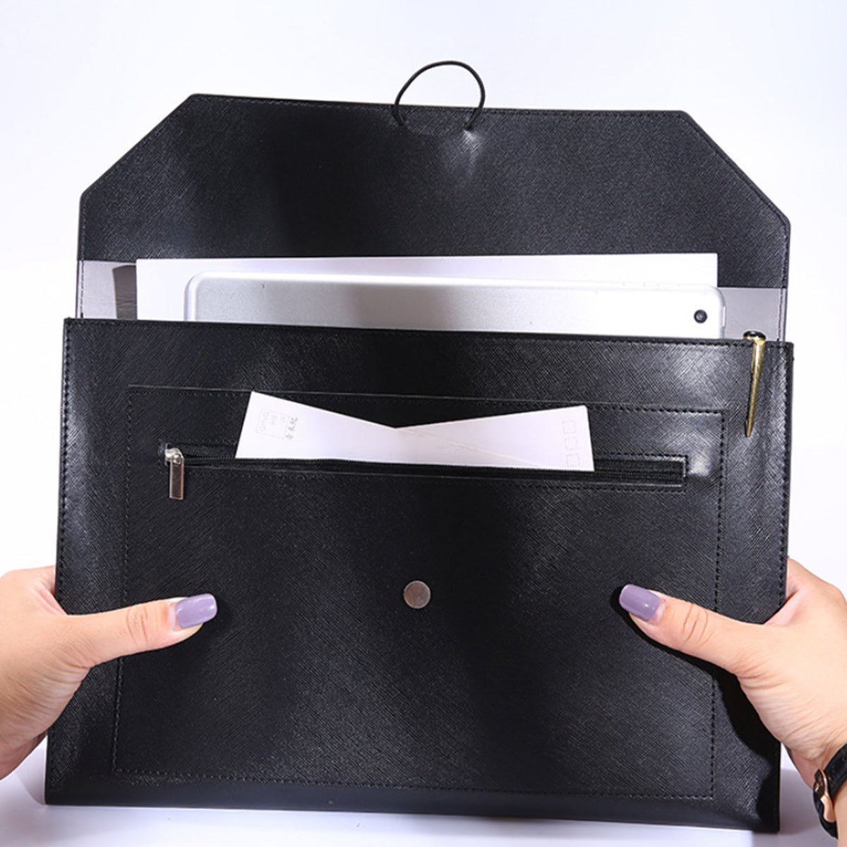 A4 PU Leather Envelope Document Holder File Bags