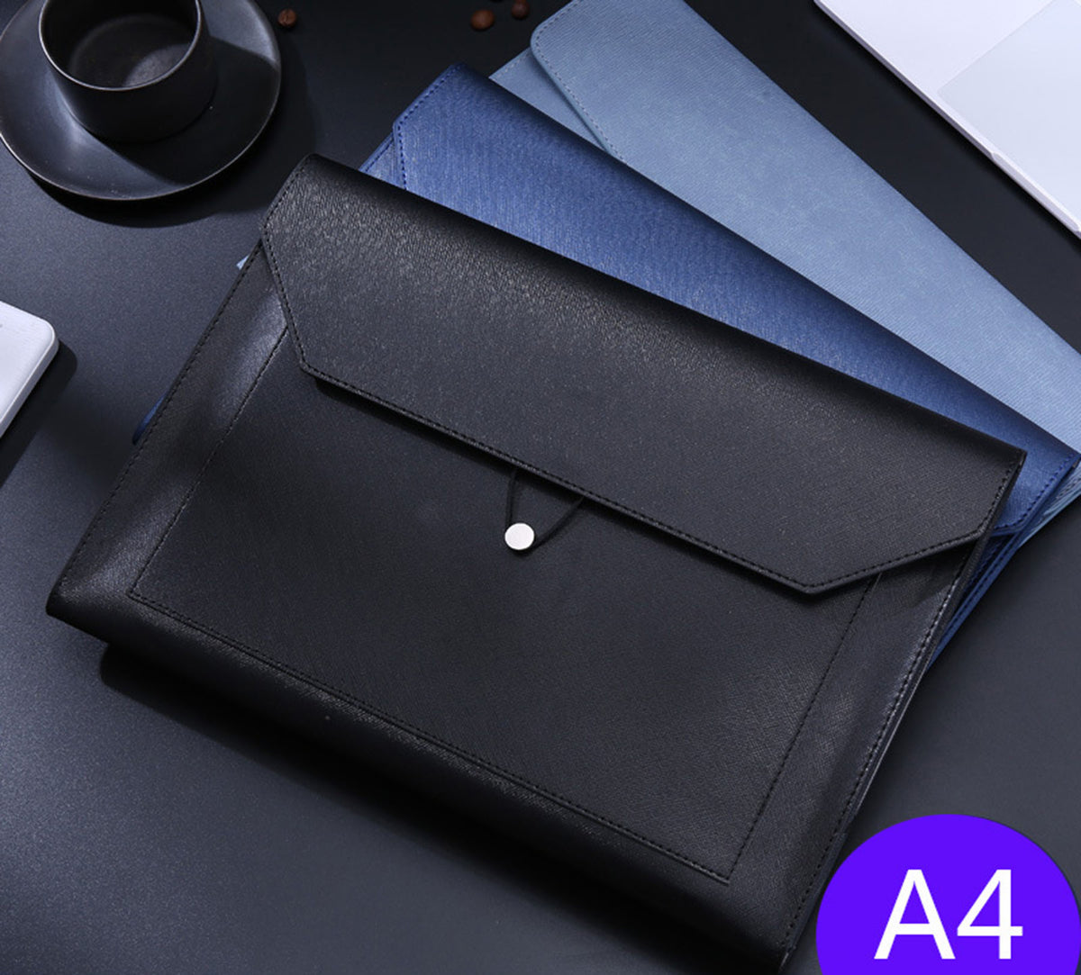 A4 PU Leather Envelope Document Holder File Bags
