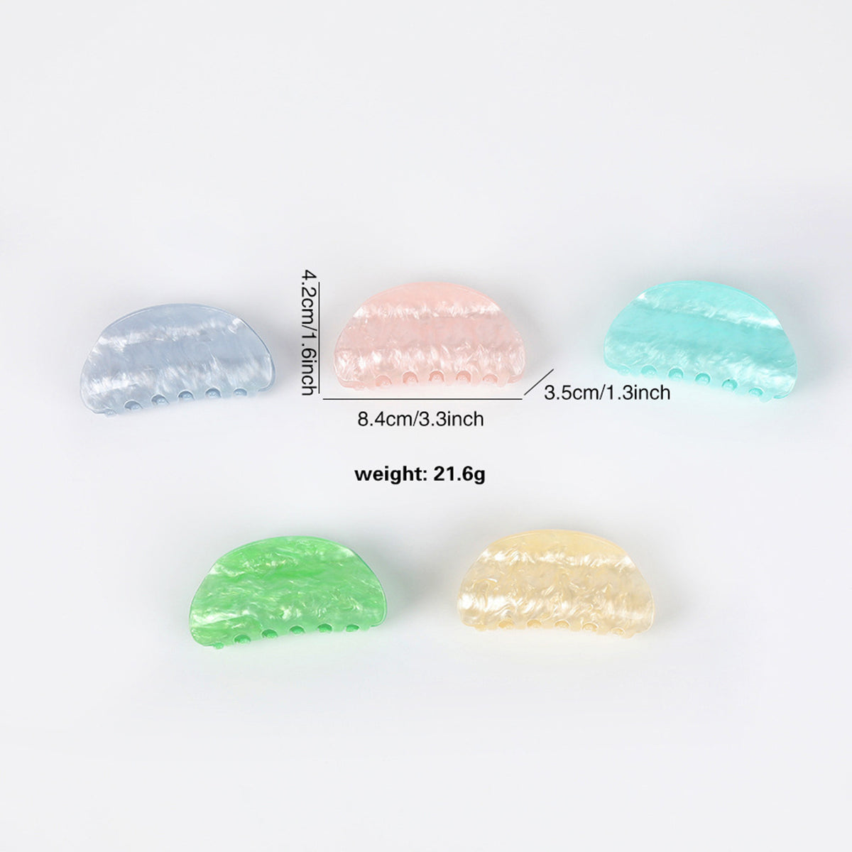 Acrylic Shell-Striped Marble-Pattern Hair Claw Clip