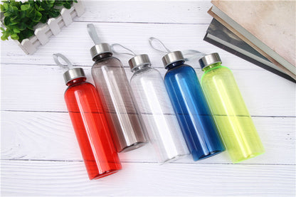 18 Oz. Clear Plastic Water Bottles With Carrying Strap