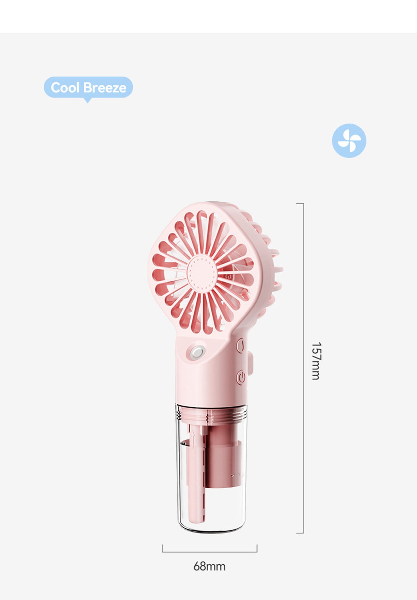 Portable Misting Fan Hand held Small Personal Spray Fan W/Water Tank
