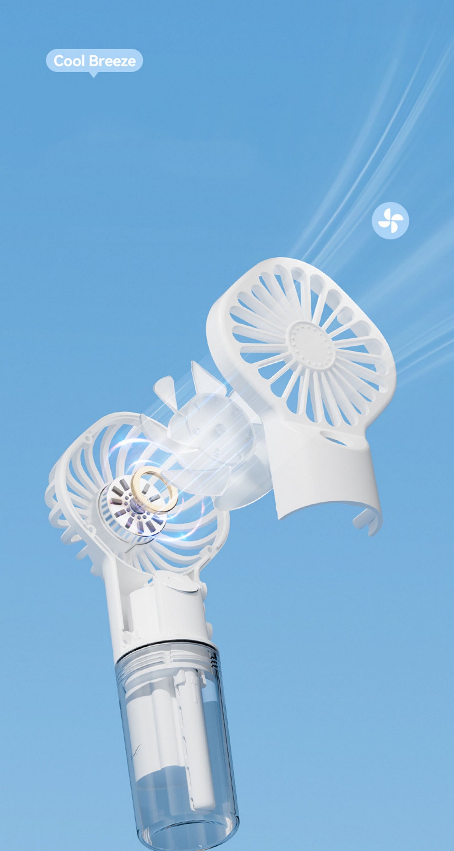Portable Misting Fan Hand held Small Personal Spray Fan W/Water Tank