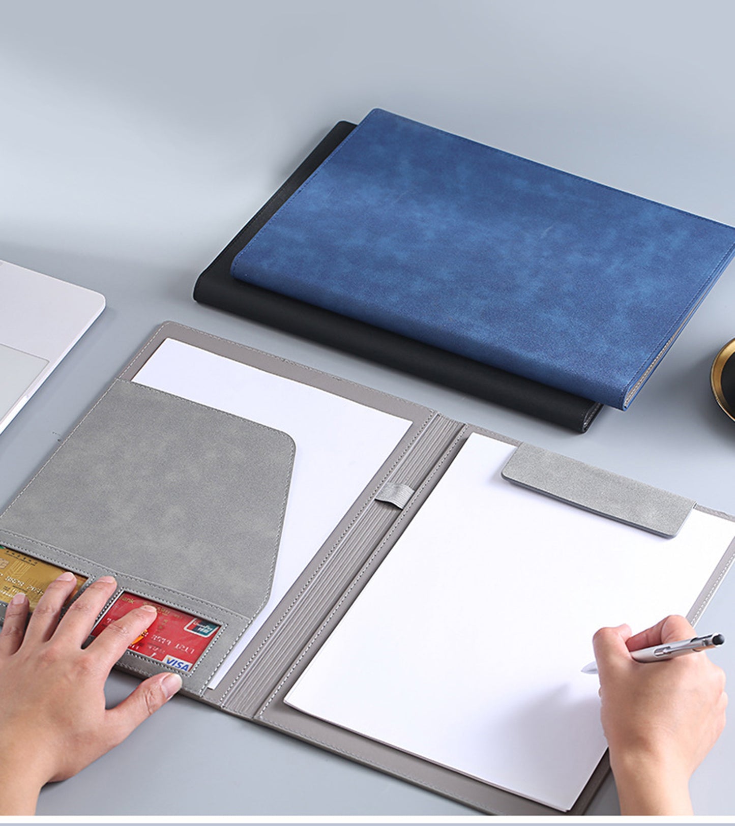 Multi-Functional Magnetic A4 PU Leather Folder