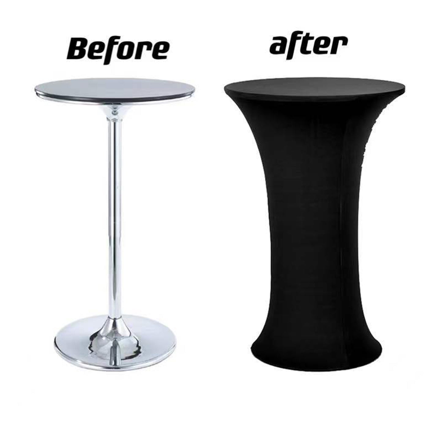 30 x 43" Spandex Cocktail Table Cover, Custom Printed Table Cover With Round Plate