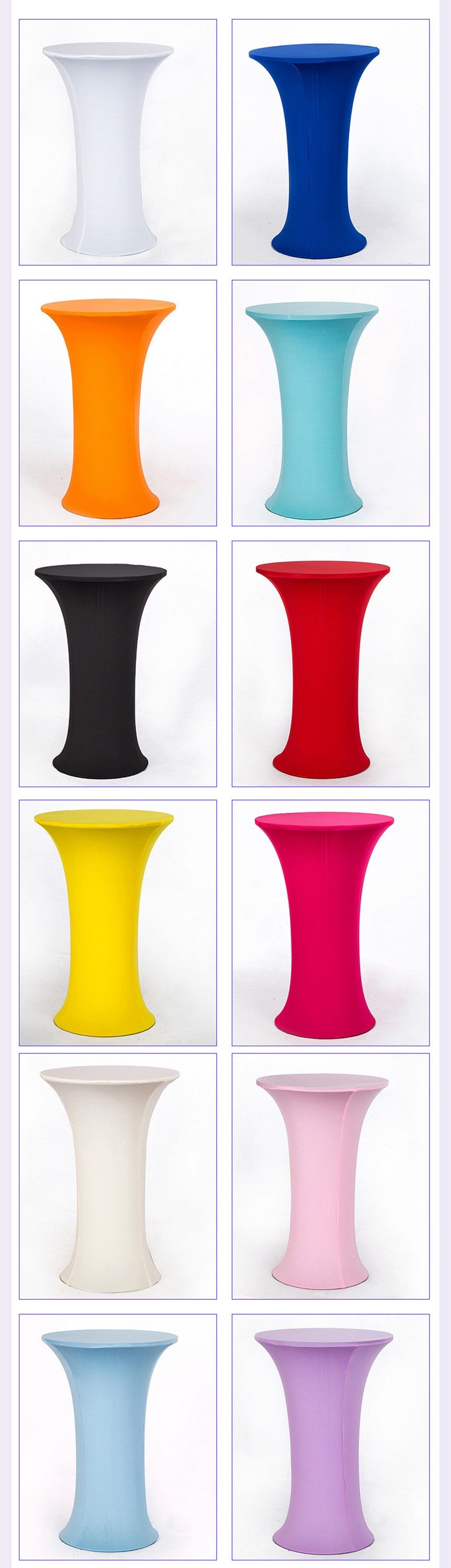 30 x 43" Spandex Cocktail Table Cover, Custom Printed Table Cover With Round Plate