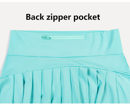 Women's Pleated High Waisted Tennis Golf Skort w/Pockets