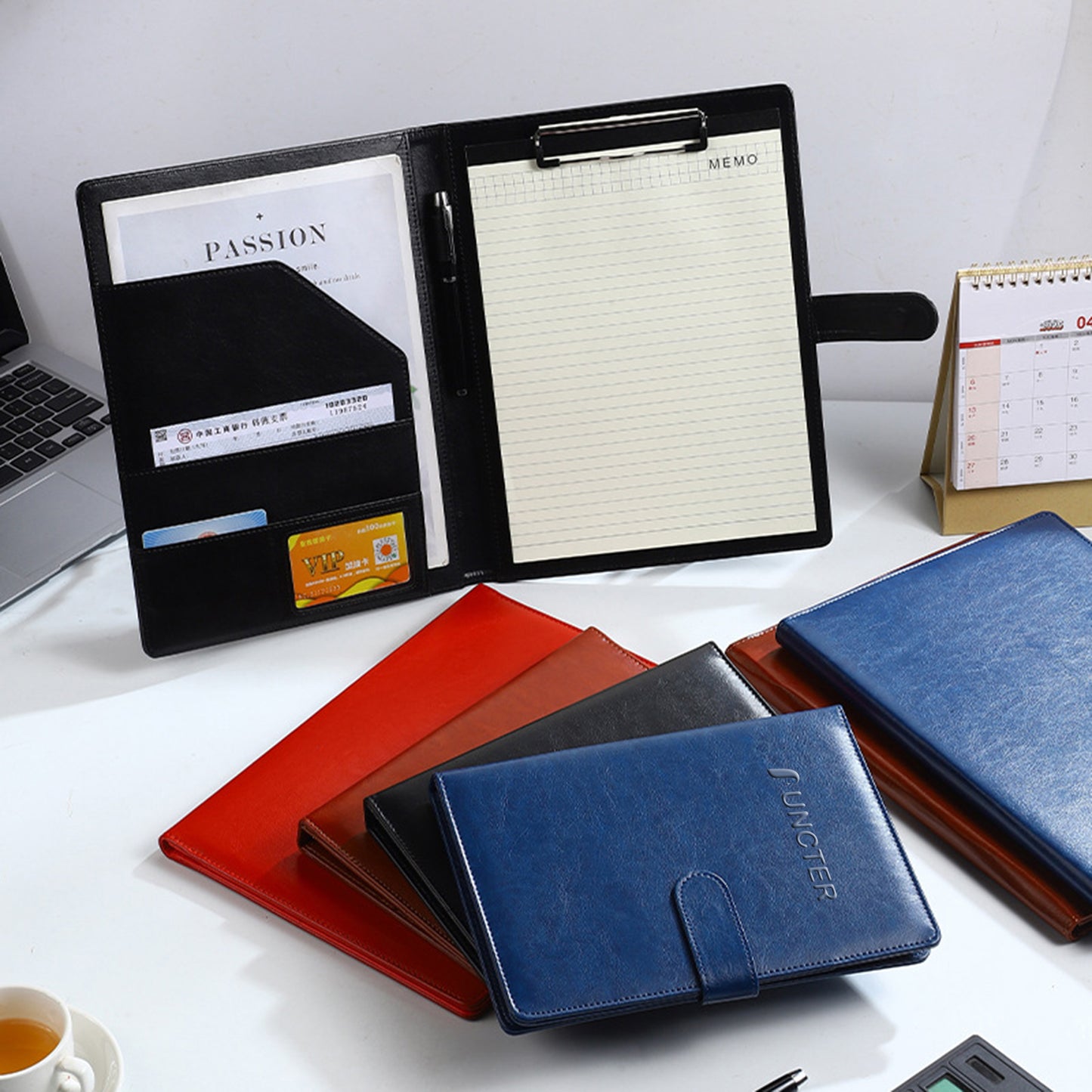 Faux Leather Portfolio Folder Binder A4 Letter Size Notepad