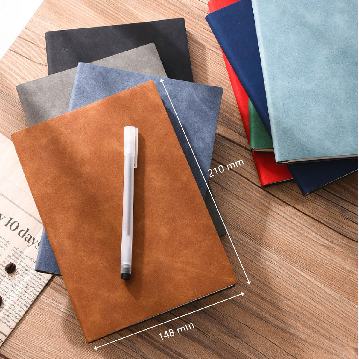 A5 Soft Leatherette Bound Journal Writing Notebook Executive Notebook Meeting Journal