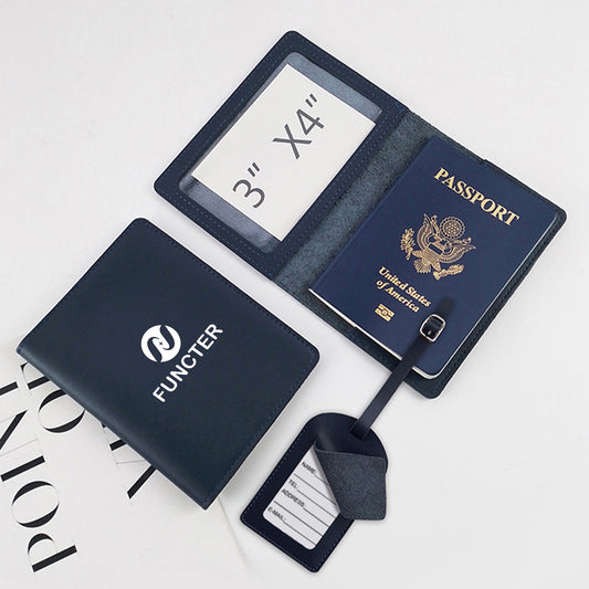 Soft Leather Passport Cover Luggage Tag Package Set Travel Suits Passport Holder Luxury Cruise Trip