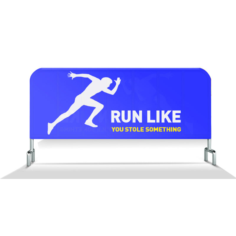 8' Double Sides Barricade Cover Crowd Control Fence Cover for Trade Show Outdoor Event