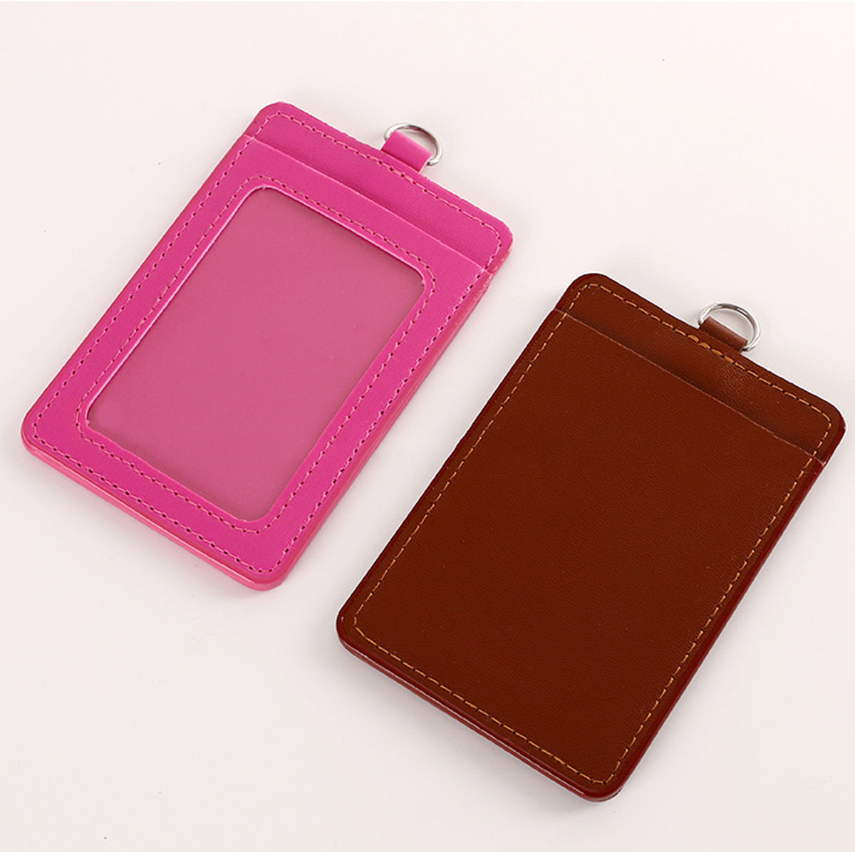 PU Leather Badge Holder With Heavy Duty Retractable Badge Reel