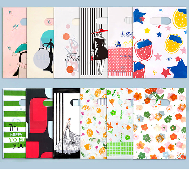 5.9"x7.9" 2.4mil Merchandise Bags W/ Die Cut Handle for Boutique Bag Shopping Clothes Packaging Bags