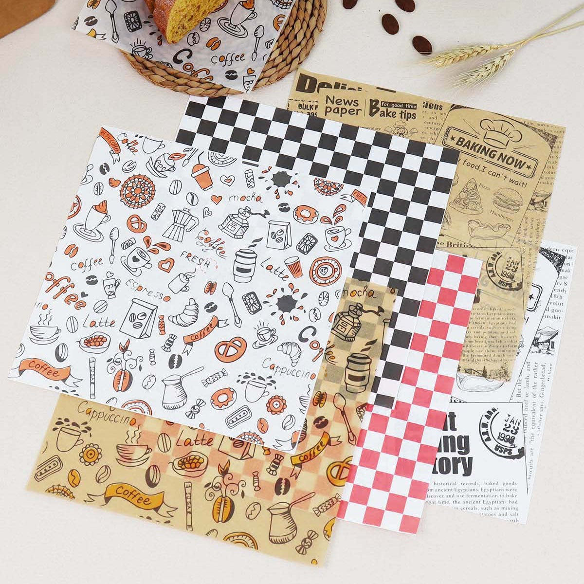 14" x 14" Greaseproof Paper Food Sheets