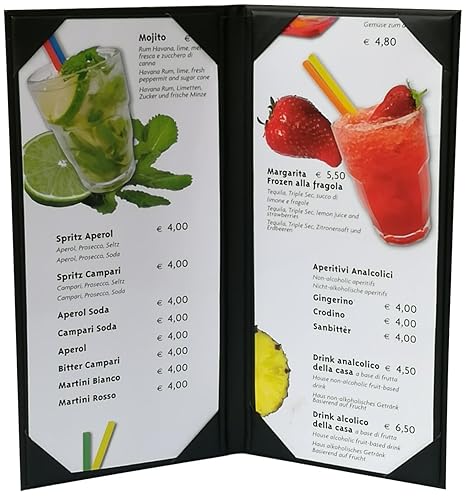 4.75 x 11" 2 Views Menu Holder Menu Covers Menus Pad-folios Clipboard Certificate Holders