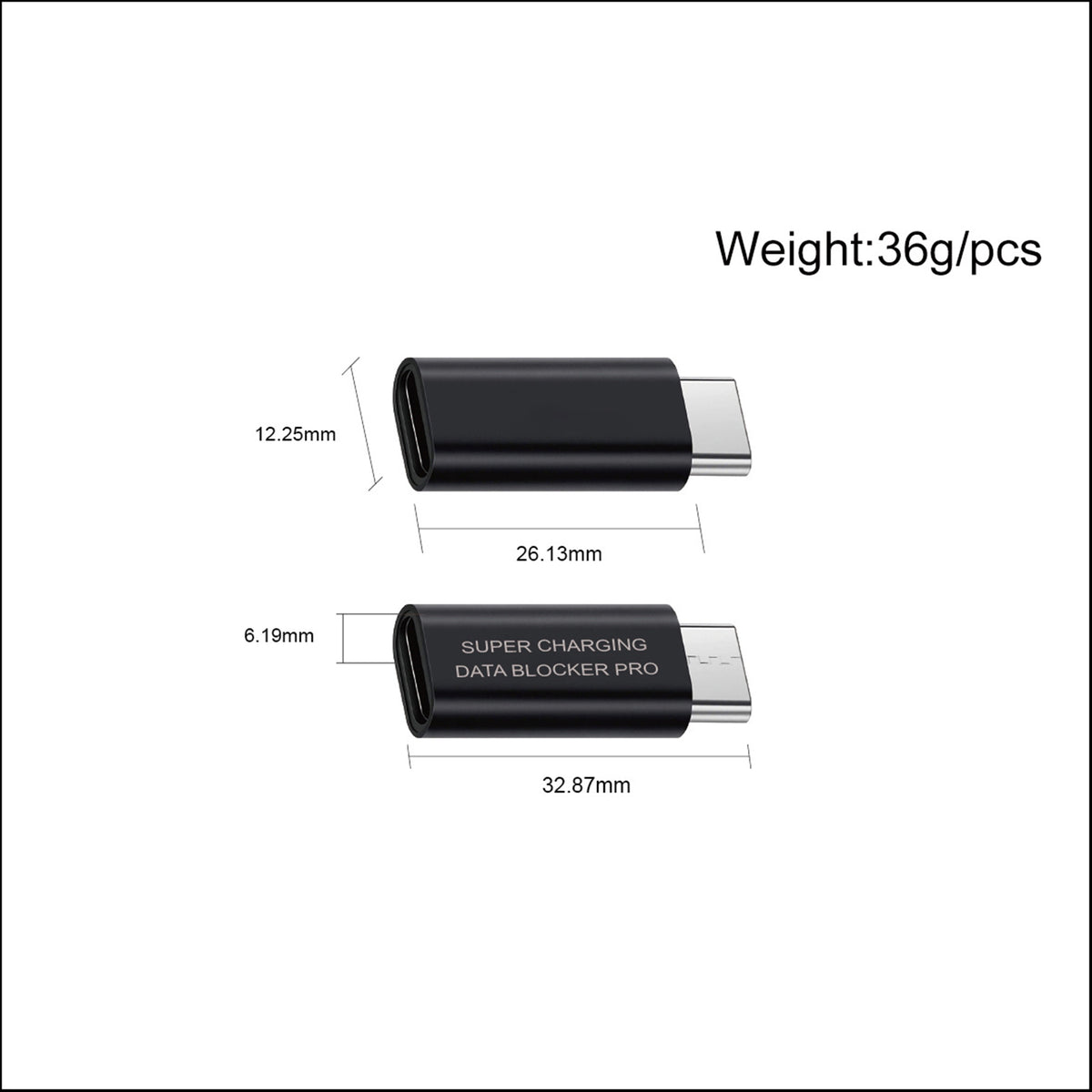 USB C to USB C Data Blocker-Protect Against Juice Jacking