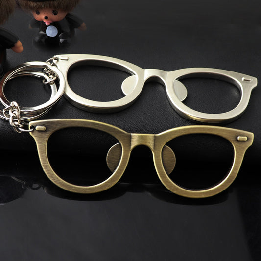 Eyeglass Shape Bottle Opener Keychain Key Ring