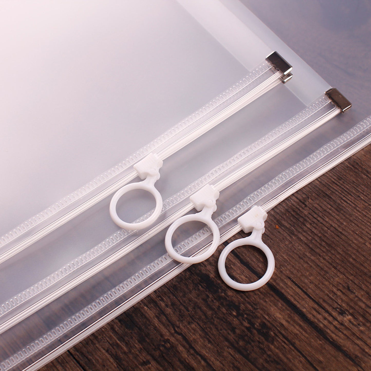 Clear Zip Plastic Envelopes A4 Zipper Document Folder Letter File Folders Expanding Envelope (Label)
