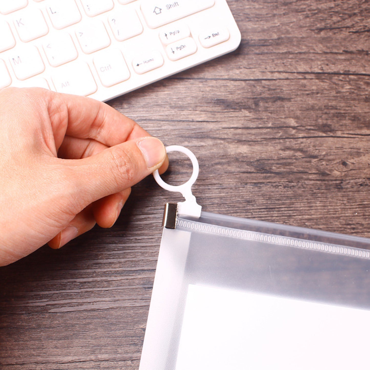 Clear Zip Plastic Envelopes A4 Zipper Document Folder Letter File Folders Expanding Envelope (Label)