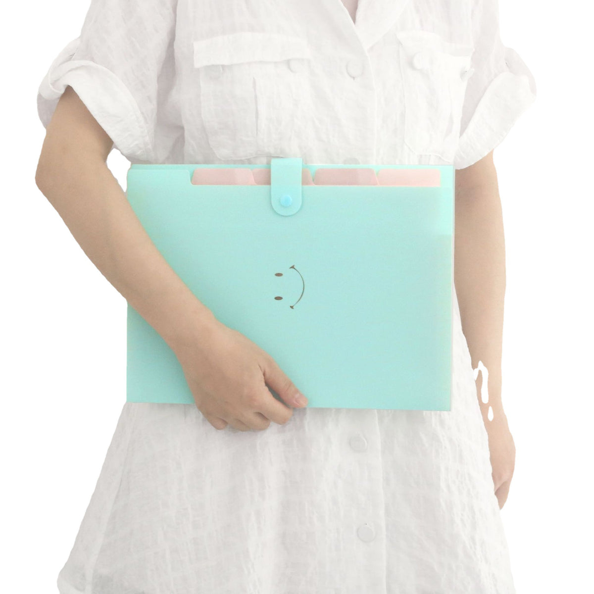 Letter A4 Size Expandable Poly File Folder with Snap Closures and Multi Pockets
