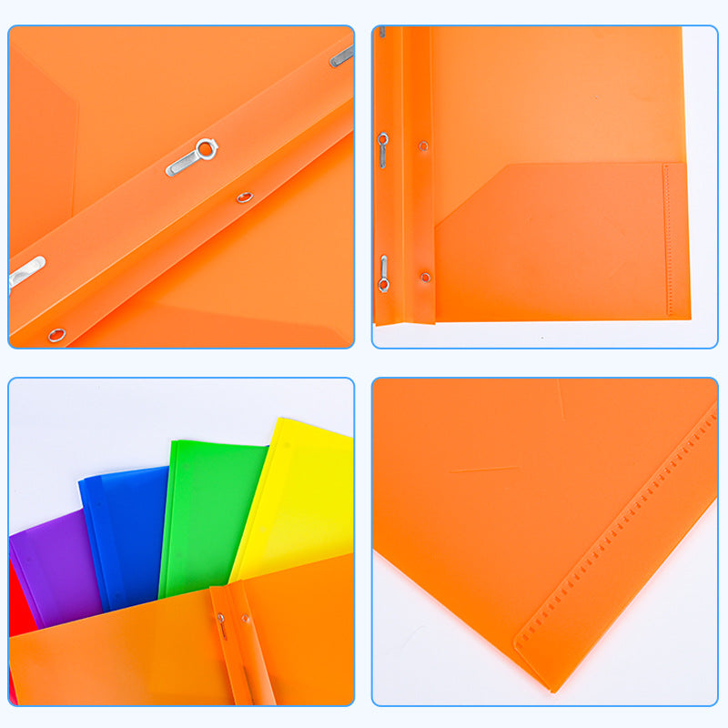 Basics Plastic Pocket Folder W/3 Punch Folders