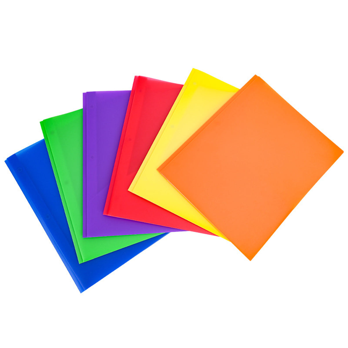 Basics Plastic Pocket Folder W/3 Punch Folders