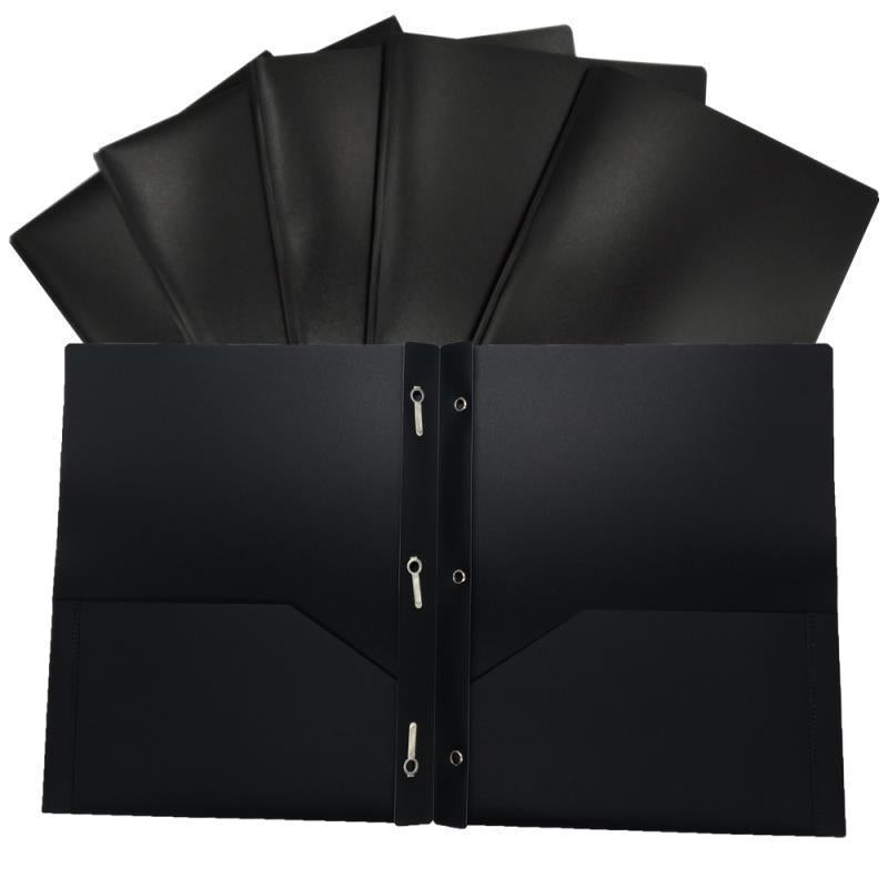 Basics Plastic Pocket Folder W/3 Punch Folders