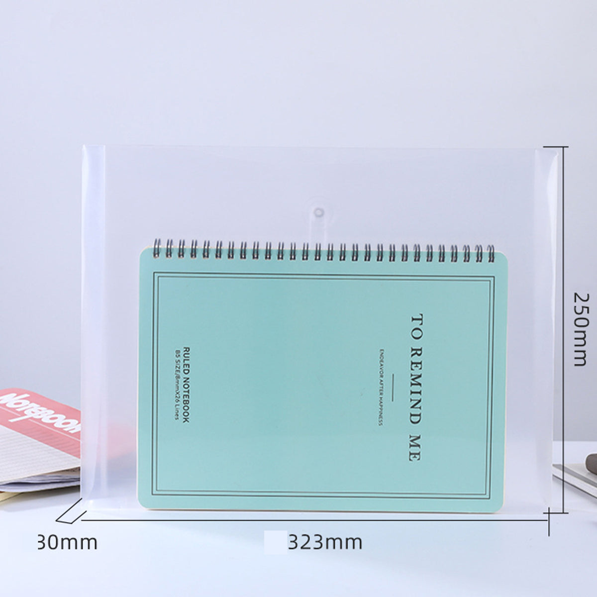 A4 Size Clear Document Holder Rope Wrapped PP Large Capacity Transparent Folder