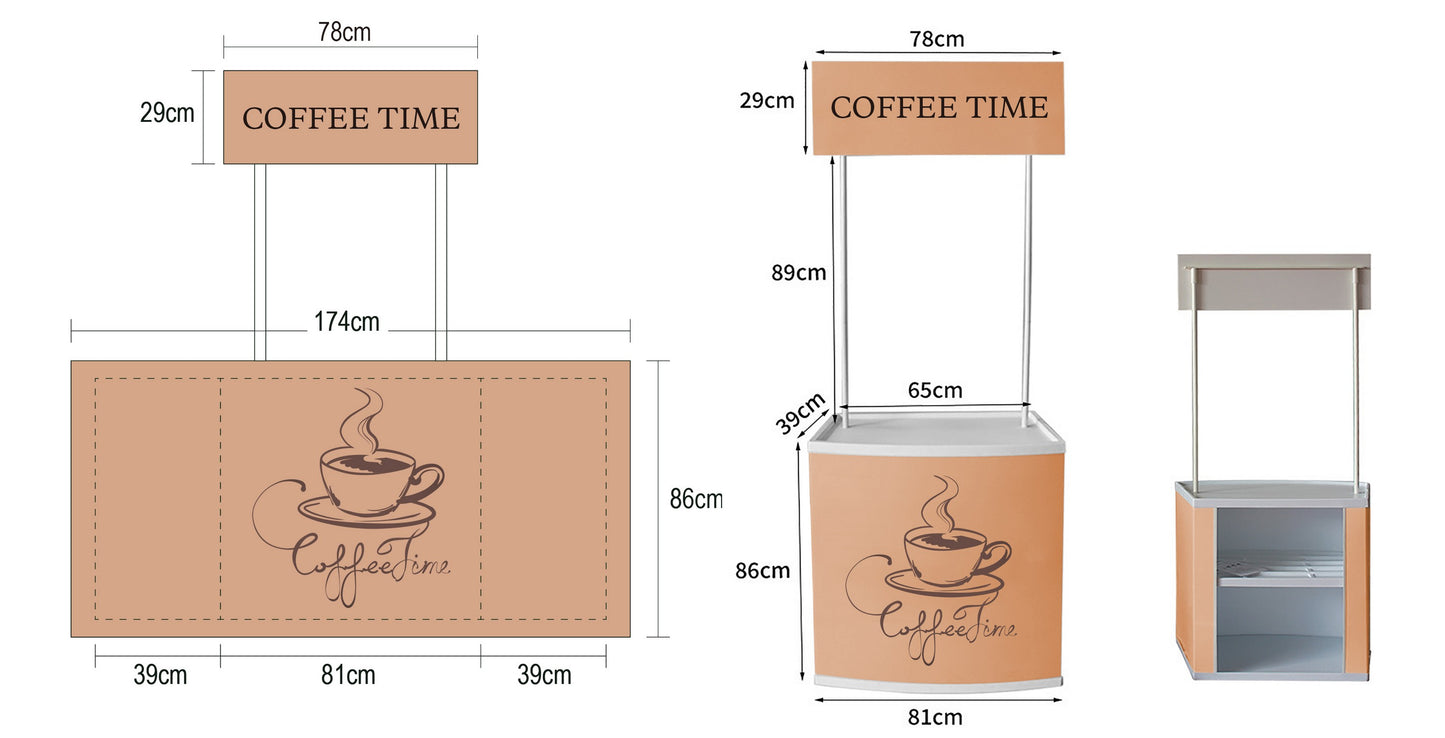 Portable Promotion Booth Trade Show Podium Table Exhibition Counter Stand Booth W/ Top Dispaly
