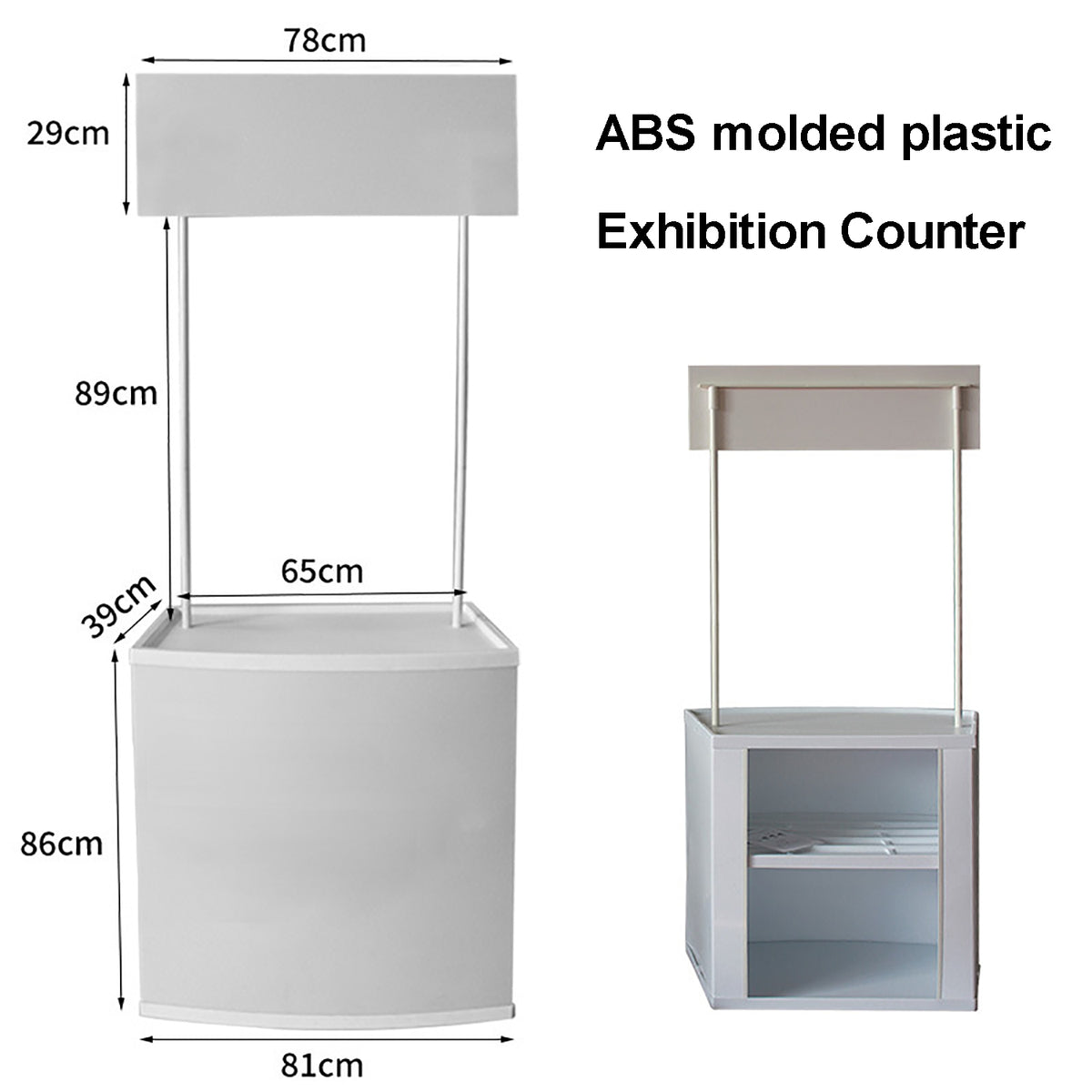 Portable Promotion Booth Trade Show Podium Table Exhibition Counter Stand Booth W/ Top Dispaly