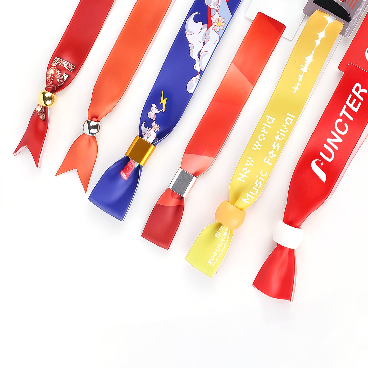 Custom Waterproof Disposable Woven Fabric Wristbands with One-Way Lock for Events, Festivals