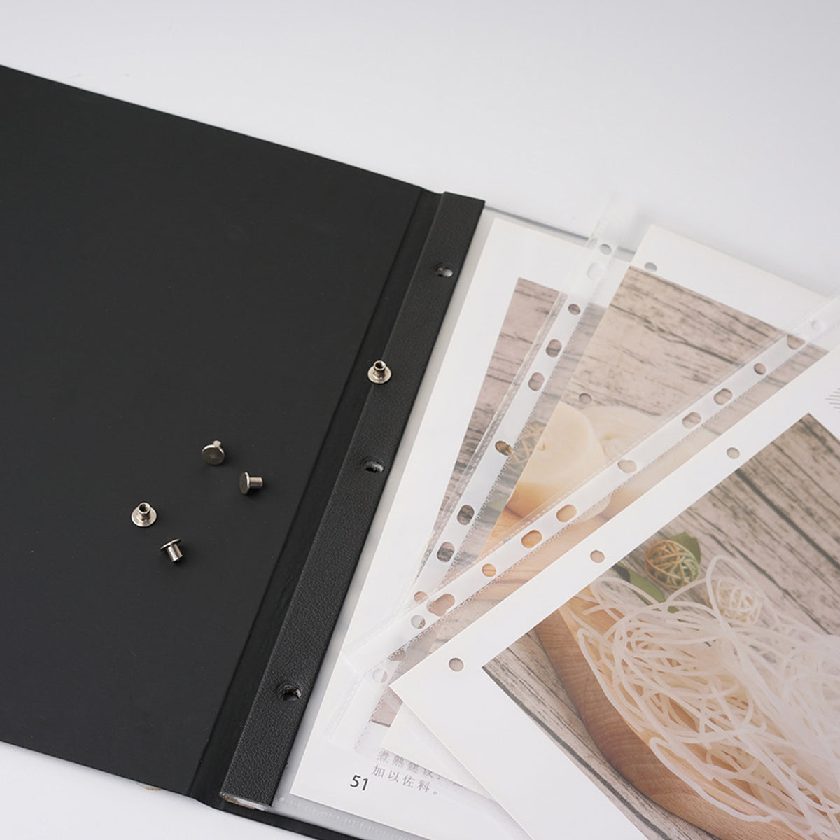 Fully Customized PU Leather Menu Cover W/Plastic Insert