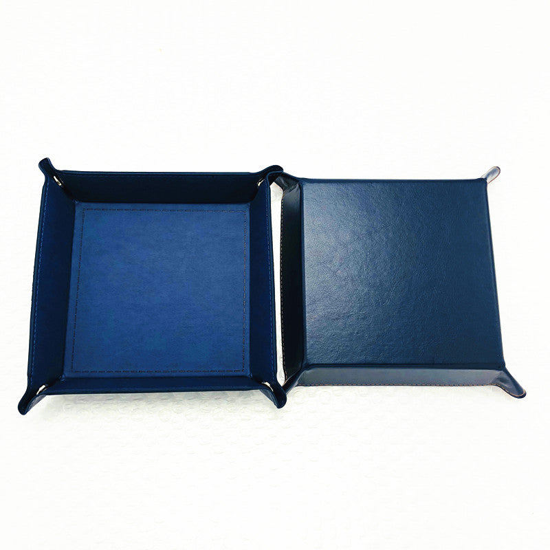 7'' x 7'' PU Foldable Collapsible Dice Tray, Multi-Purpose Storage Tray