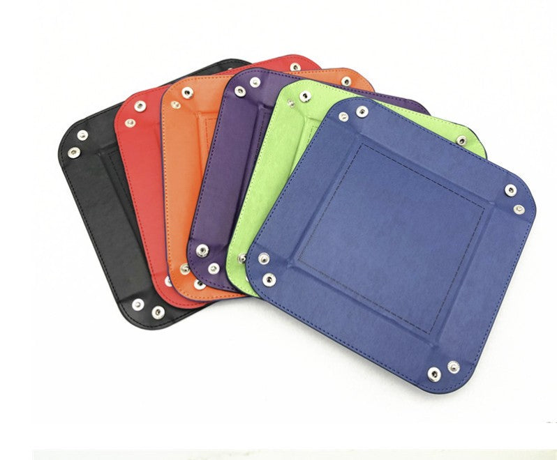 7'' x 7'' PU Foldable Collapsible Dice Tray, Multi-Purpose Storage Tray