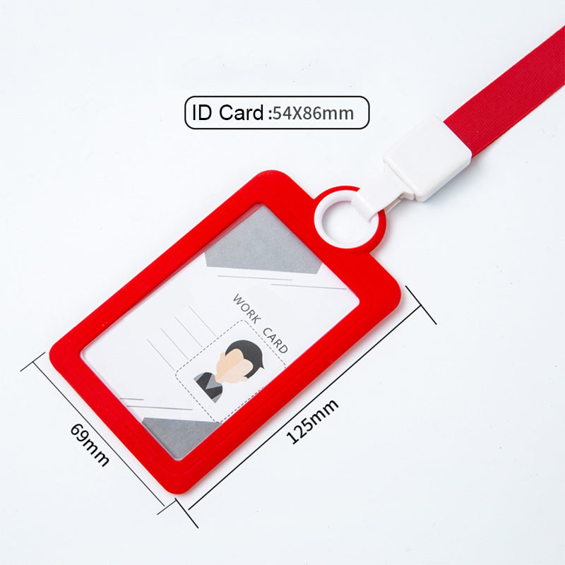 Soft Silicone ID Card Holder With Retractable Lanyard
