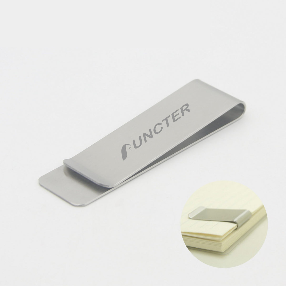 Stainless Steel Paper Clip Money Clip in Silver Metal Cash Holder