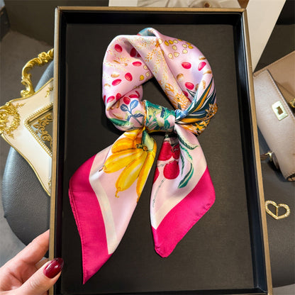 Custom 26.8" x 26.8" Silk Feeling Head Scarfs Fashion Neckerchief