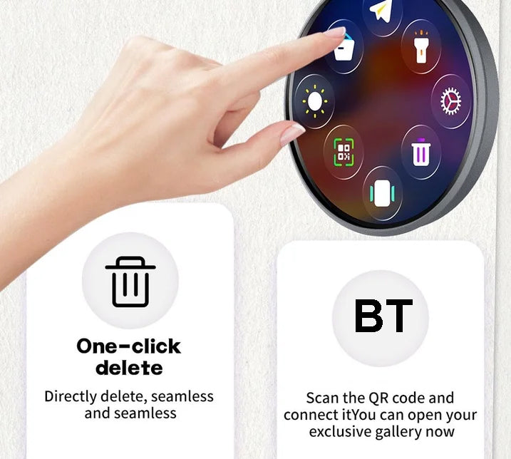 1.85" Round Shape Smart Digital Badge Pin with LED Screen Rechargeable Interactive E-Badge