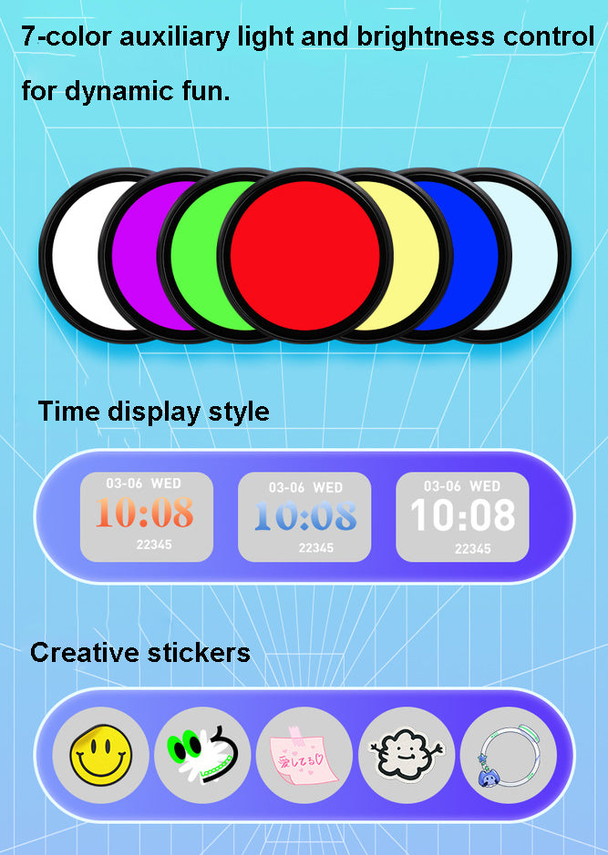 1.85" Round Shape Smart Digital Badge Pin with LED Screen Rechargeable Interactive E-Badge