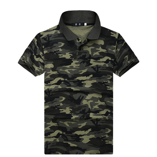 Camouflage Short-Sleeve Cotton Polo Shirt
