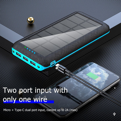20000 mAh Solar Charger & Wireless Power Bank W/ LED Light