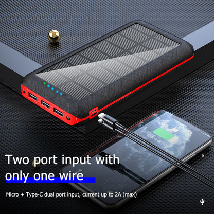 20000 mAh Solar Charger & Wireless Power Bank W/ LED Light
