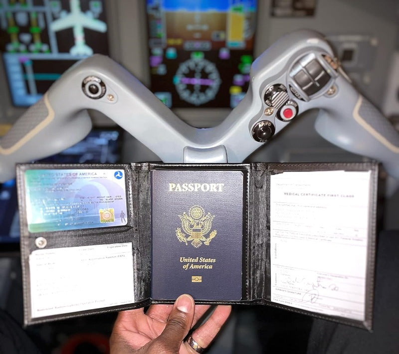 Genuine Leather Passport Wallet/Pilot Document Holder