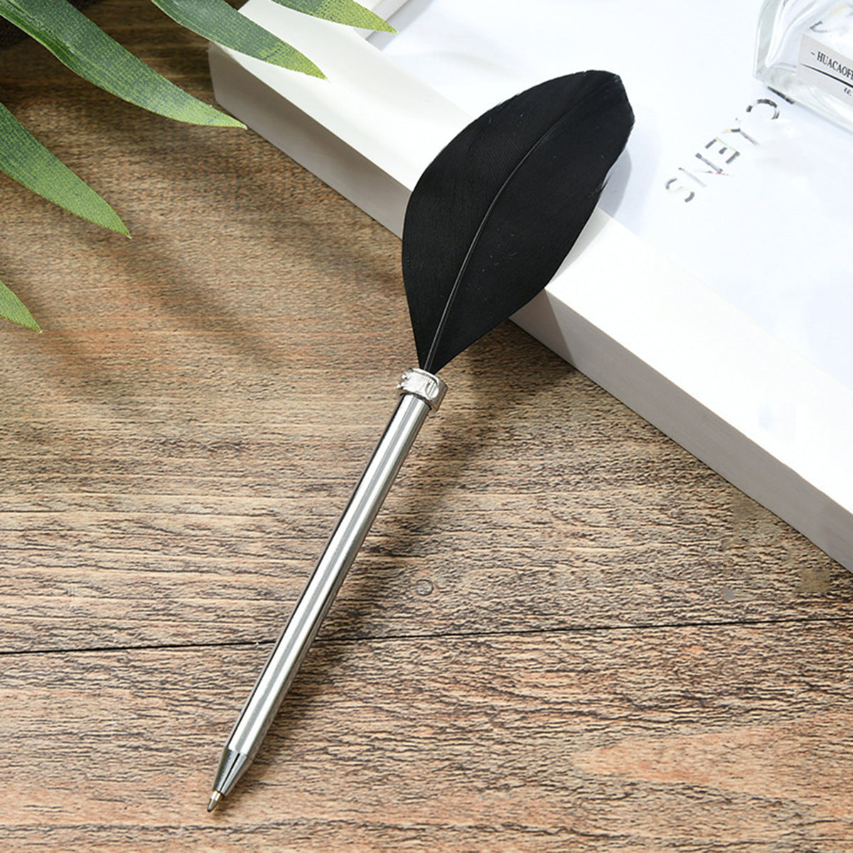 Vintage Feather Pen Silver Barrel Ball Pen