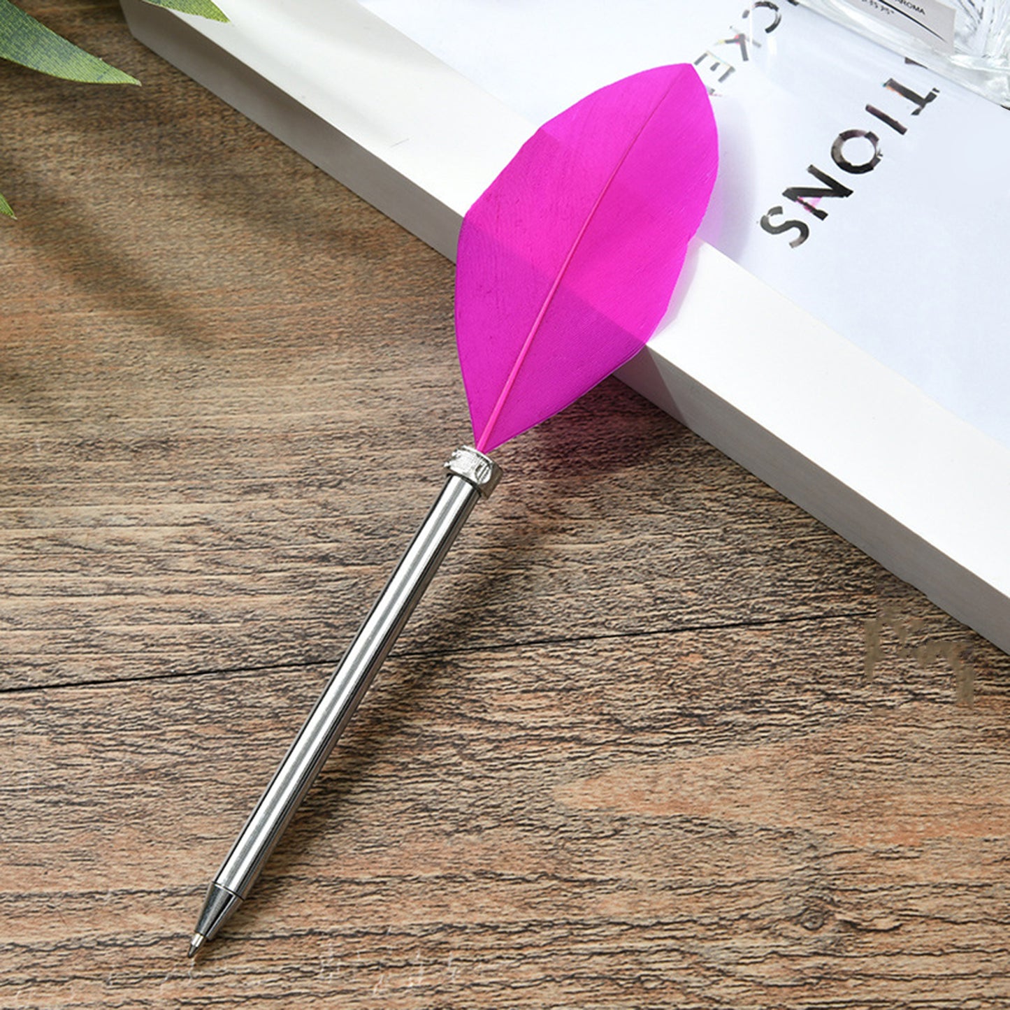 Vintage Feather Pen Silver Barrel Ball Pen