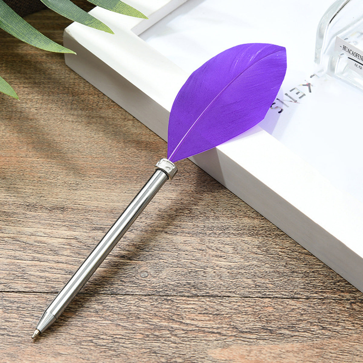 Vintage Feather Pen Silver Barrel Ball Pen