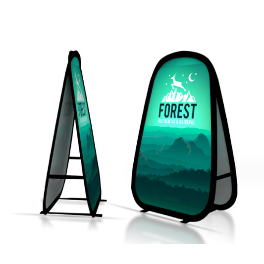 2.5 x 4' Pop Up Banner Display Foldable Advertising Banner with Carry Bag Floor Sign Stand