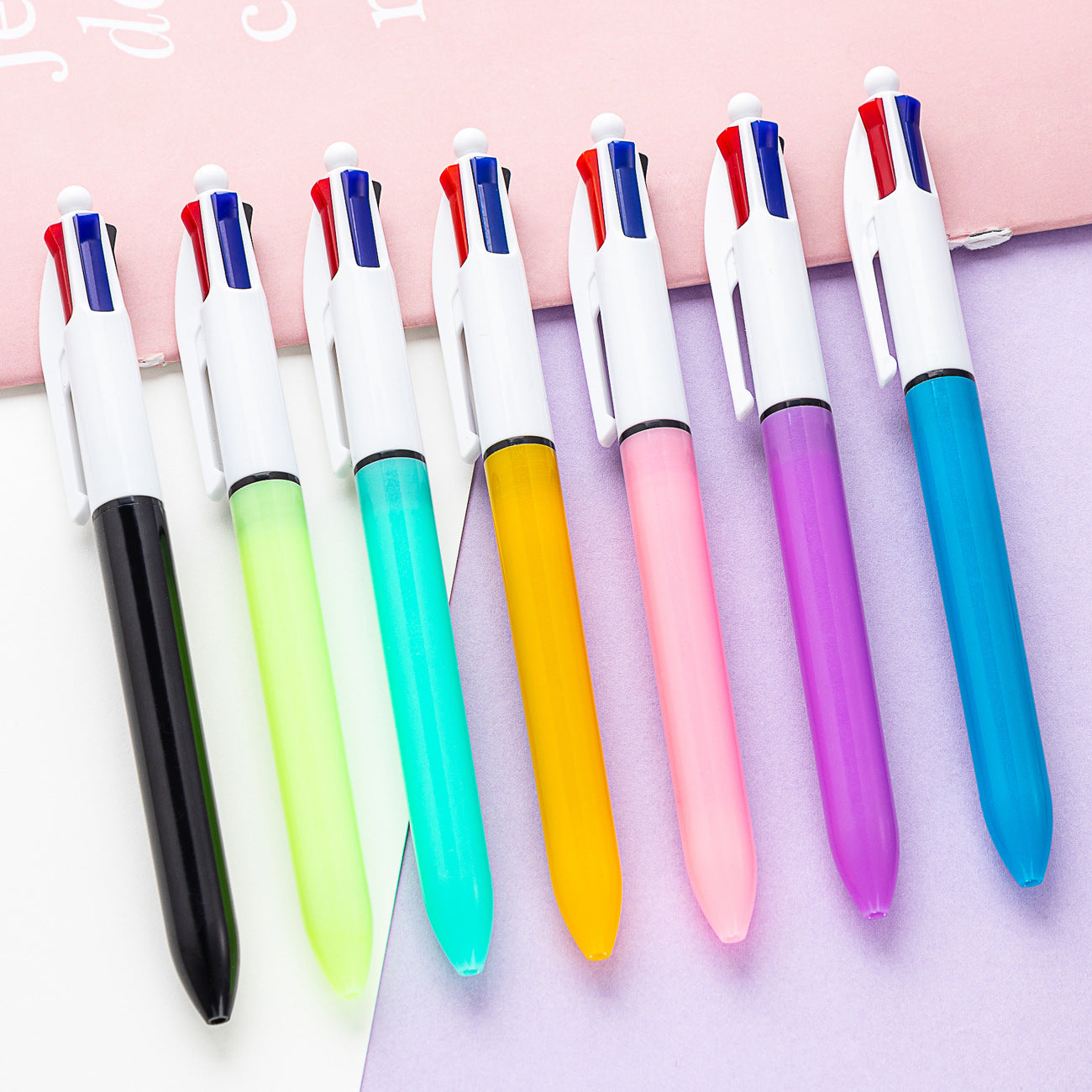 4-Colors Original Retractable Ballpoint Pen Medium Point Tip