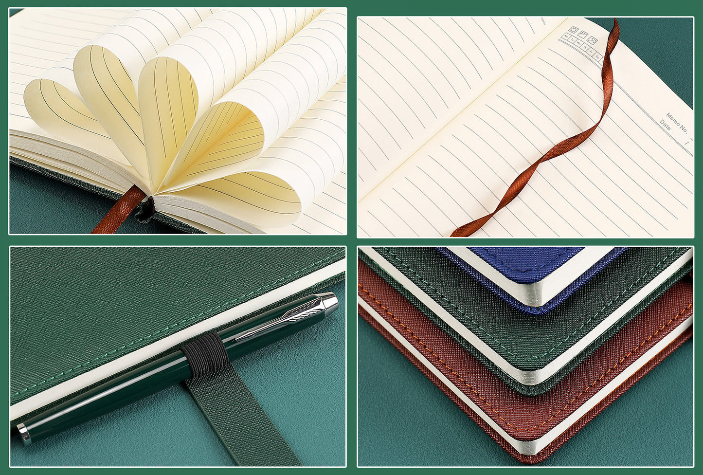 Business Notebook And Pen Set With Gift Box A5 Notepad PU Leather Notebook With Pen Loop For Office