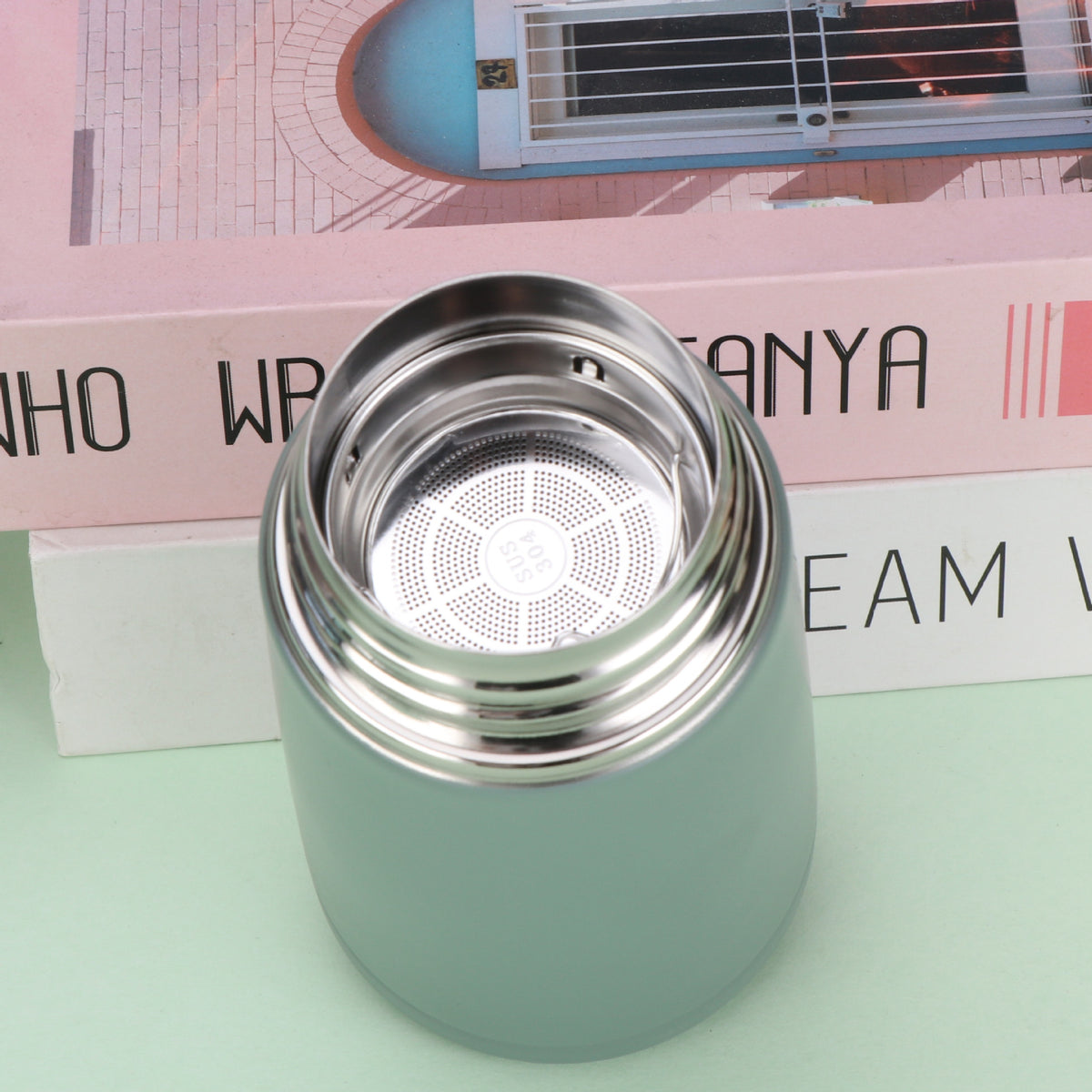 11.8oz/350ML 304 Stainless Steel Mini Vacuum Insulated Water Bottle With Tea Infuser With Handle